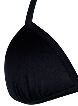 Solid triangle bikini bra, Black, Packshot image number 2