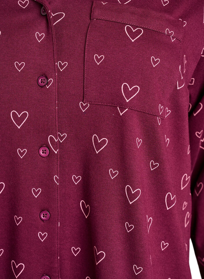Cotton pyjama shirt with chest pocket, Red, Packshot