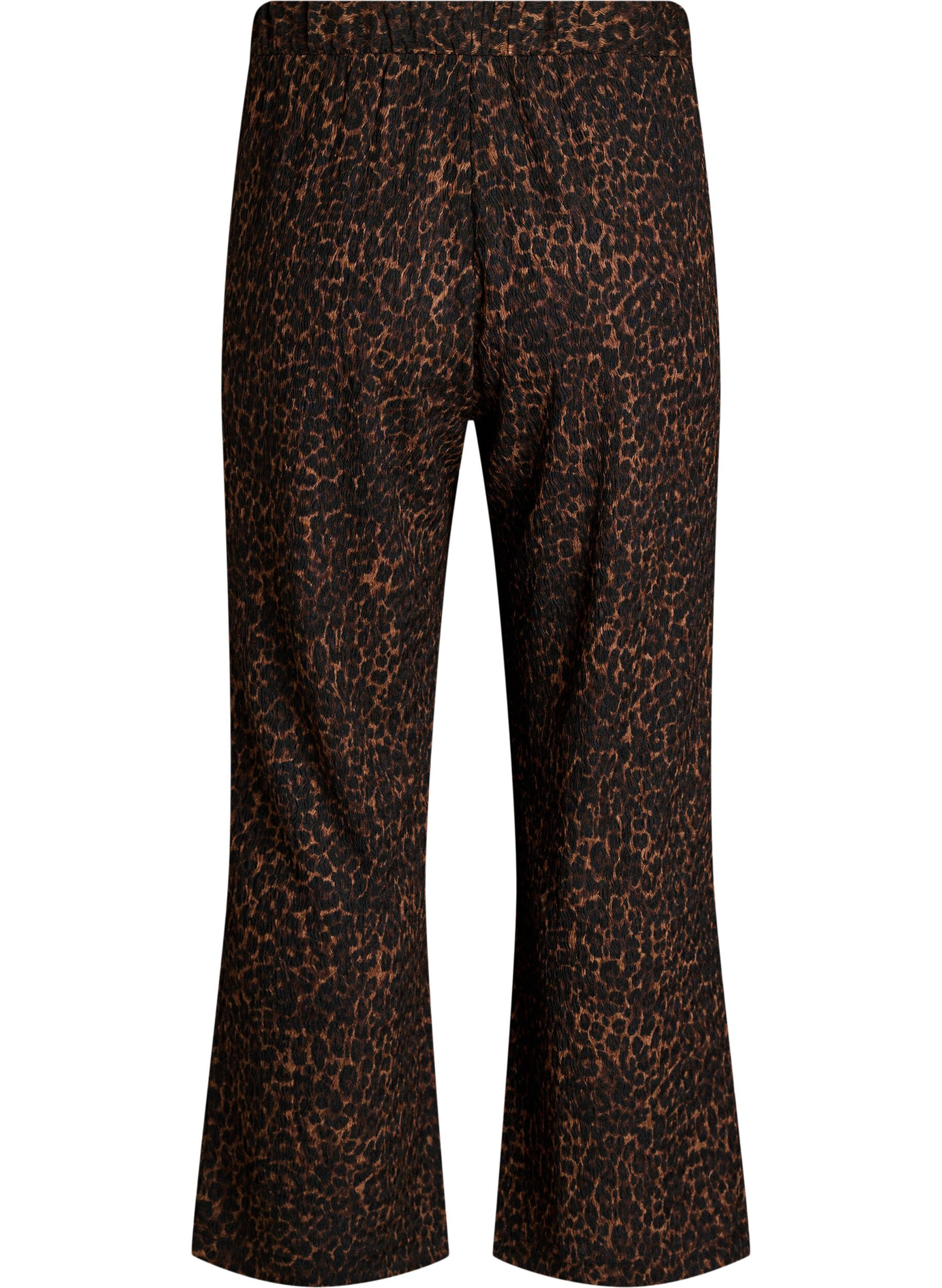 Zizzifashion Trousers with a wavy texture, Brown, Packshot image number 1