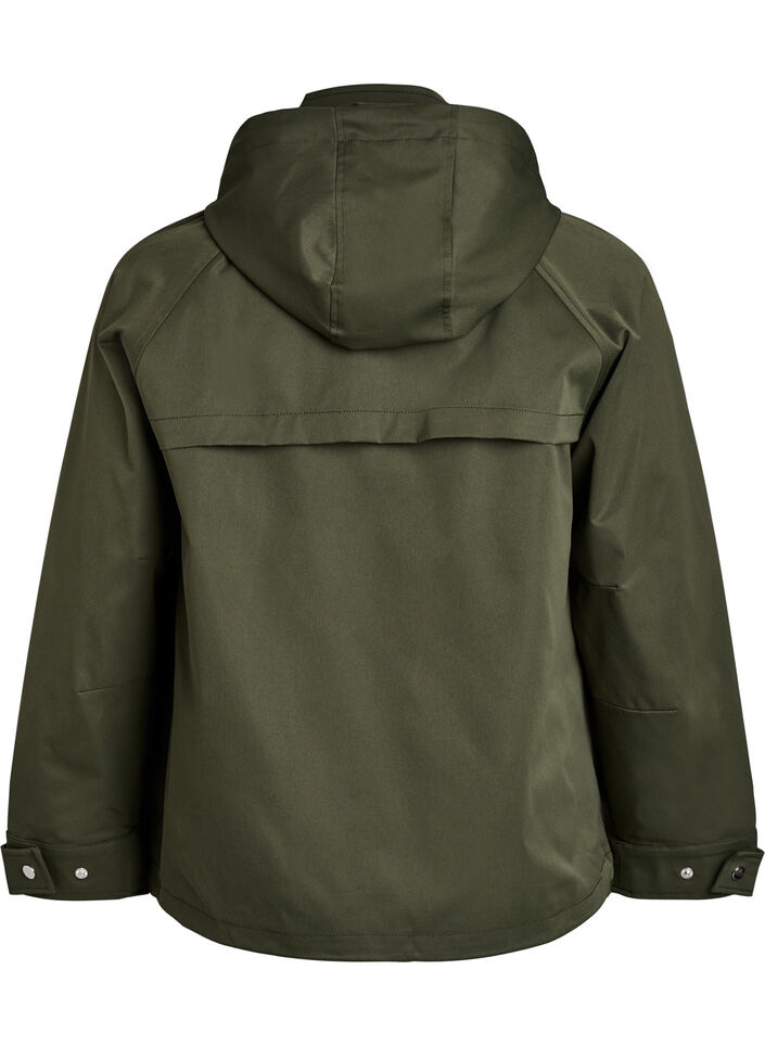 Short spring jacket with a detachable hood, Green, Packshot image number 1