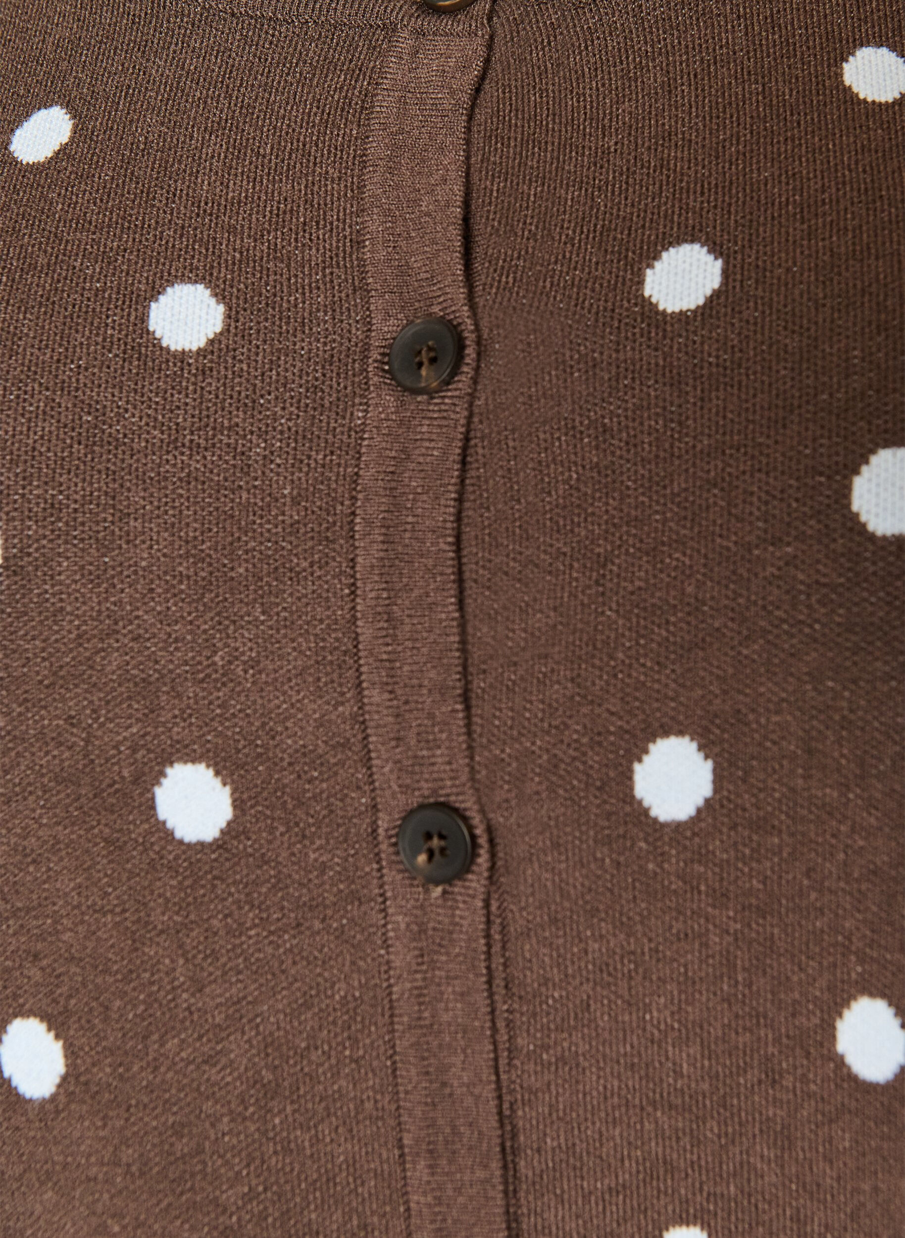 ZizzifashionCardigan with polka dots and button fastening, Brown, Packshot image number 2