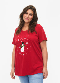 Christmas T-shirt with sequins, Tango R. W. Snowman, Model