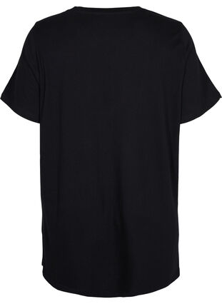 Oversized night t-shirt in organic cotton, Black w. 93, Packshot image number 1