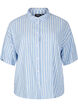 Striped shirt in linen and viscose, Light Blue, Packshot image number 0