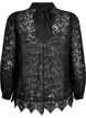 Lace blouse with bow detail, Black, Packshot image number 1