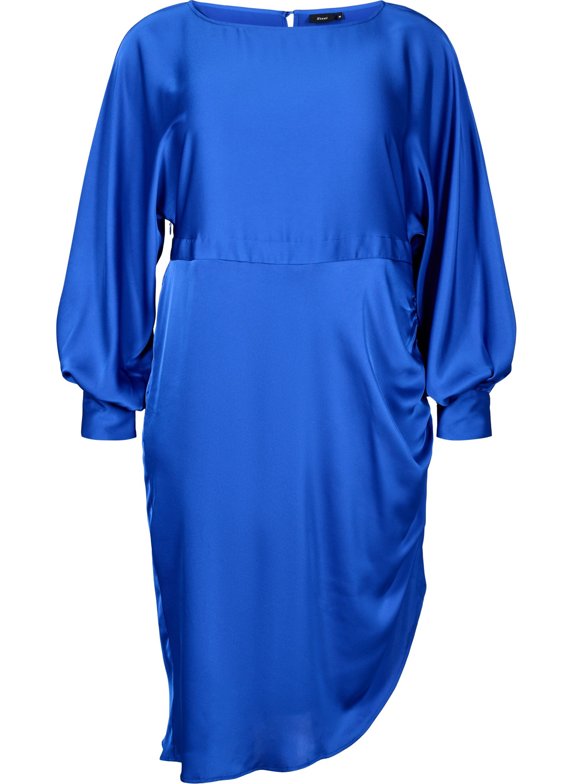 Zizzifashion Satin dress with balloon sleeves, Surf the web, Packshot image number 0