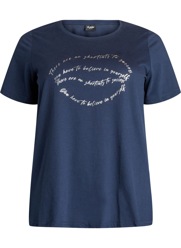 T-shirt with motif, Blue, Packshot image number 0