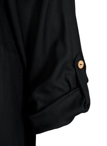Viscose tunic with hood, Black, Packshot image number 3