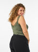 Viscose top with lace edge, Green, Model image number 2
