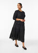 Ankle-length cotton skirt with a smocked waist, Black, Model image number 0