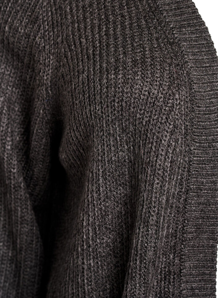 FLASH - Long rib knit cardigan with pockets, Dark Grey, Packshot image number 2
