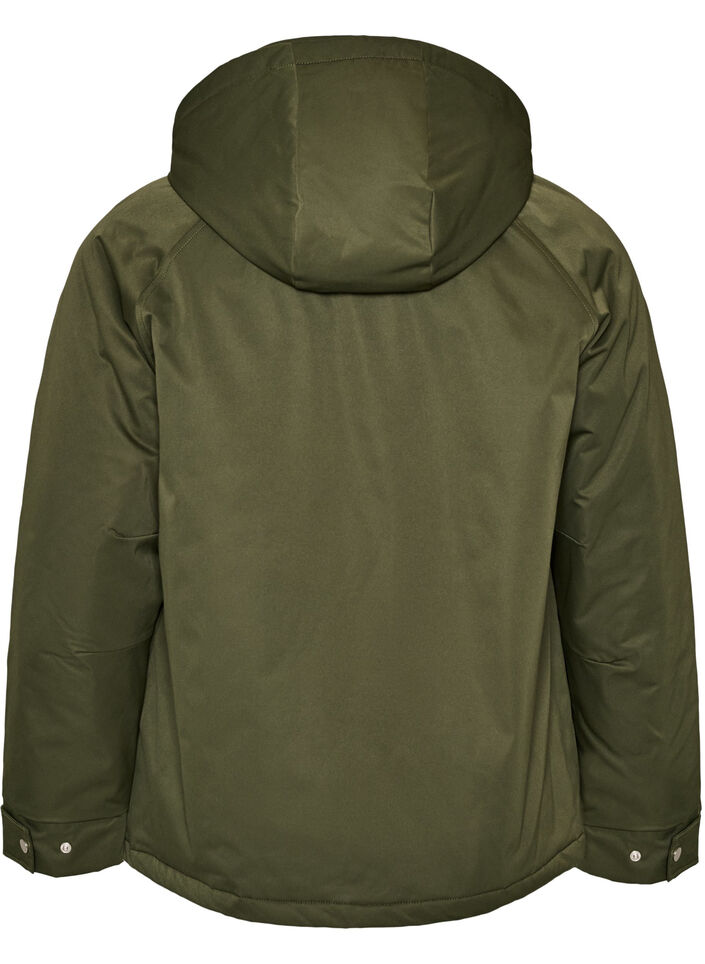 Padded parka with a detachable hood, Green, Packshot image number 1