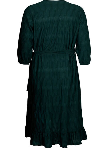 FLASH - Wrap Dress with 3/4 Sleeves, Scarab, Packshot image number 1