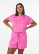 Pyjama T-shirt in viscose with all-over print, Pink, Model image number 0