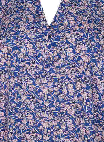 FLASH - Long sleeve blouse with print, Strong Blue Flower, Packshot image number 2