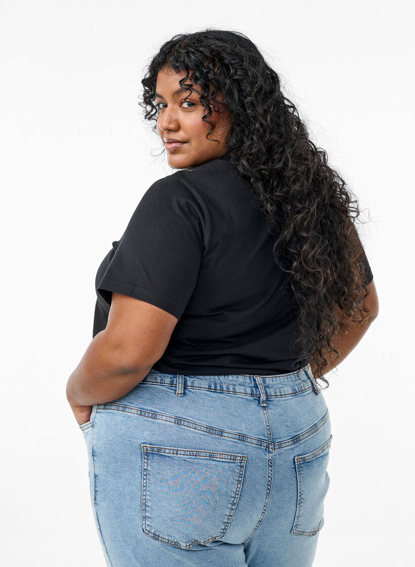 T-shirt with decorative details, Black, Model image number 2