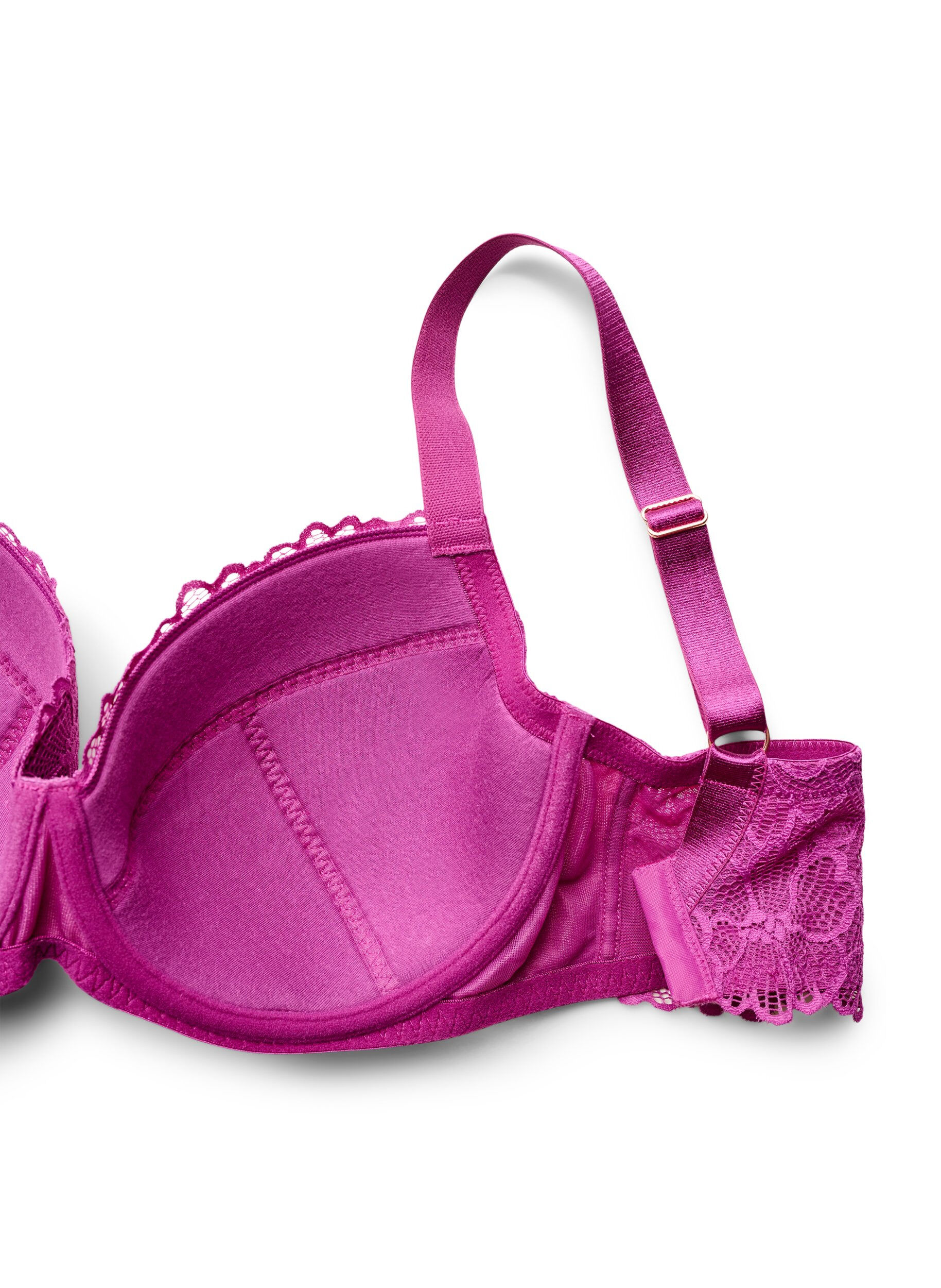 ZizzifashionPadded bra with lace and underwire, Purple, Packshot image number 3