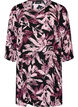 Short floral viscose dress with 3/4 sleeves, Black, Packshot image number 0