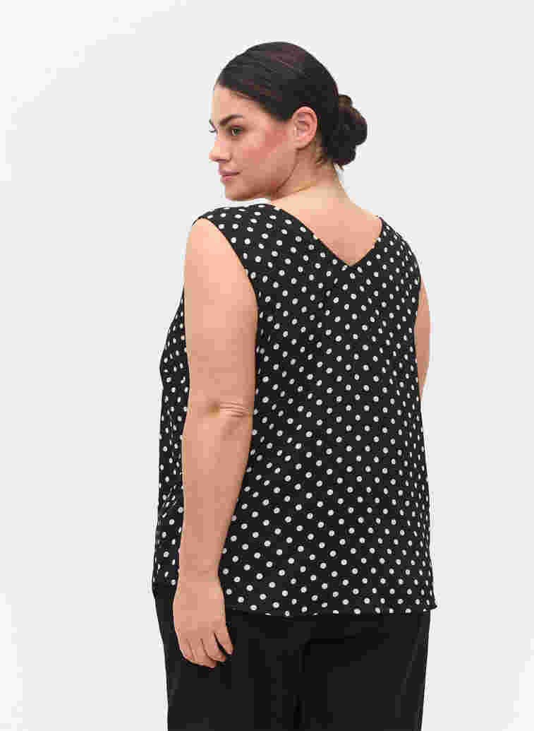 Printed top with button details, Black Dot, Model image number 1