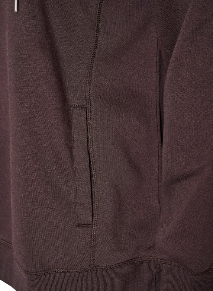 Sweatshirt with high collar and pockets, Brown, Packshot image number 3