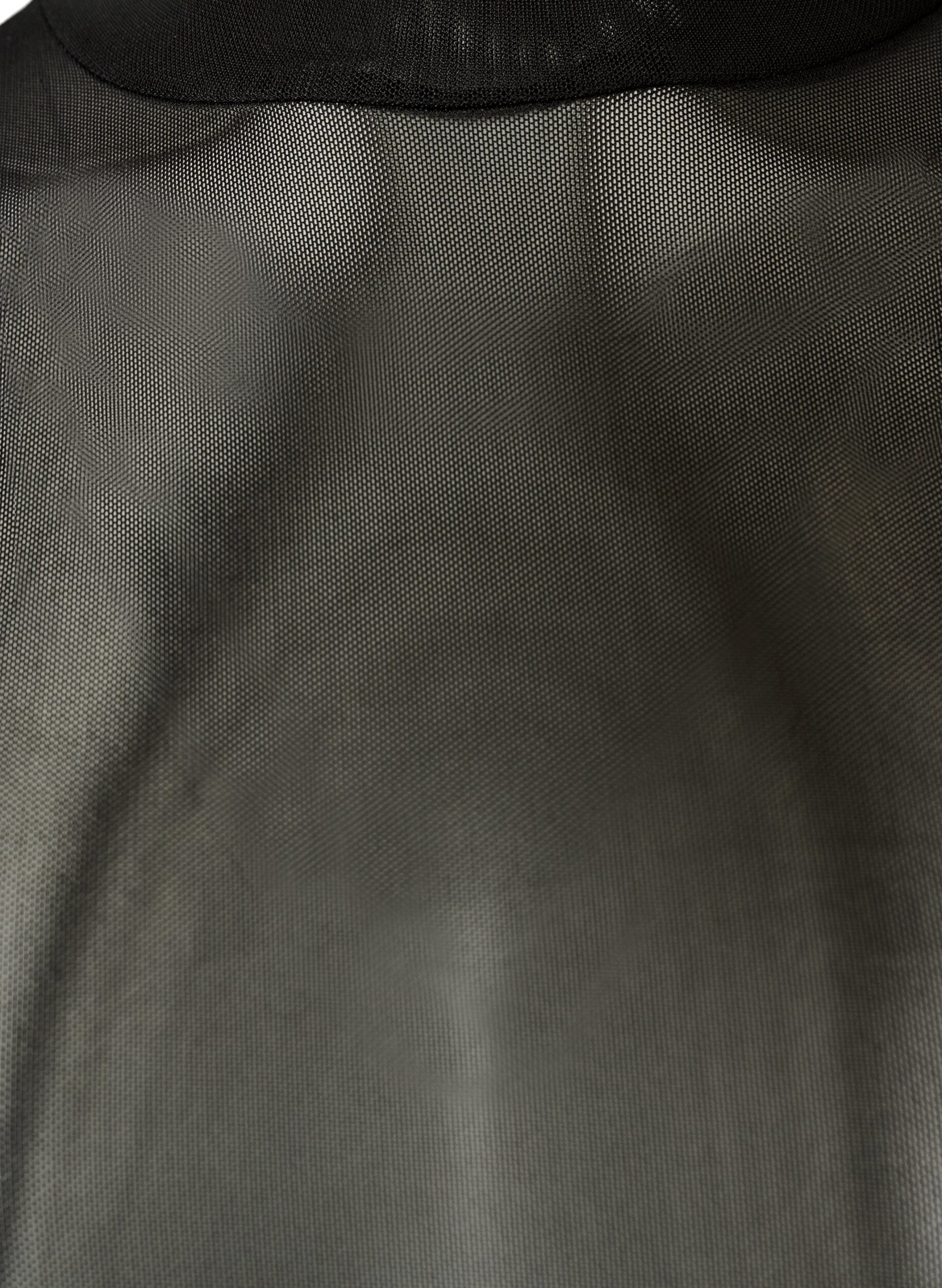 ZizzifashionFitted mesh blouse with long sleeves, Black, Packshot image number 2