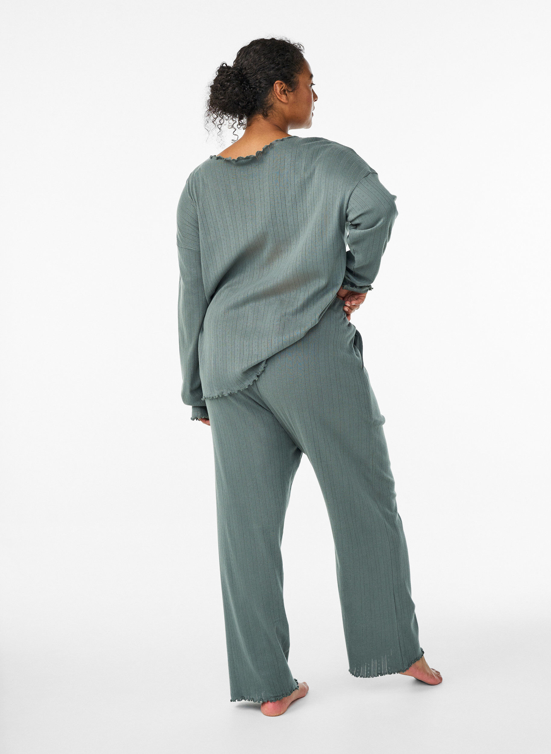 Zizzifashion Cotton night pants, Green, Model image number 1