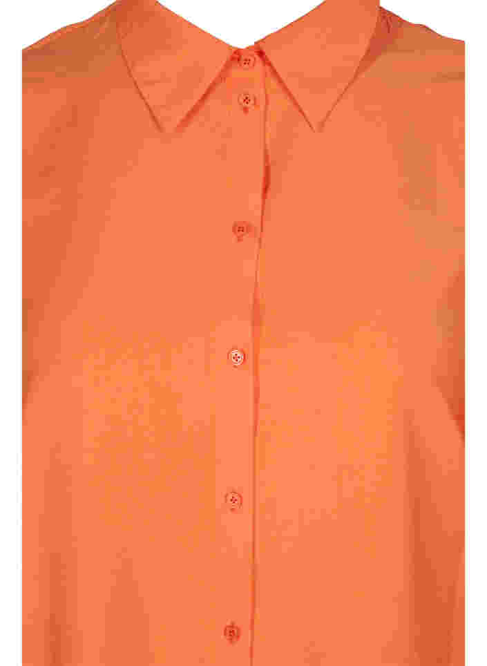 Long shirt in viscose, Celosia Orange, Packshot image number 2