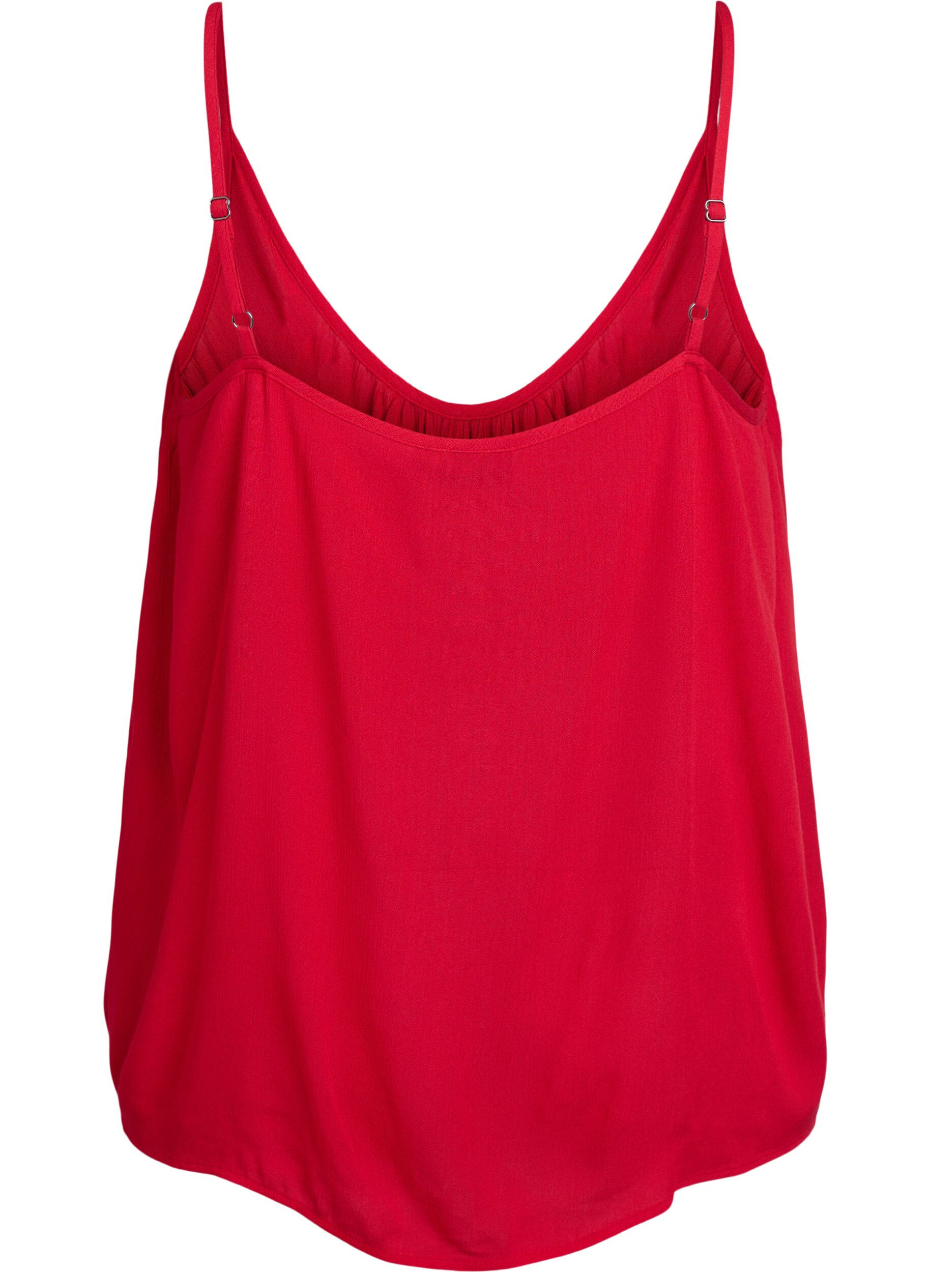 Zizzifashion Strap top in viscose, Red, Packshot image number 1