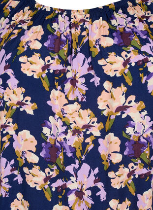 Floral viscose blouse with short sleeves, Small Flower AOP, Packshot image number 2