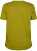 Cotton T-shirt with text badge, Green, Packshot image number 1