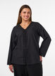 Shirt blouse with broderie anglaise, Black, Model image number 0