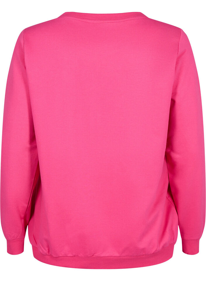 Sweatshirt with text, Fuchsia P. W. Reset, Packshot image number 1