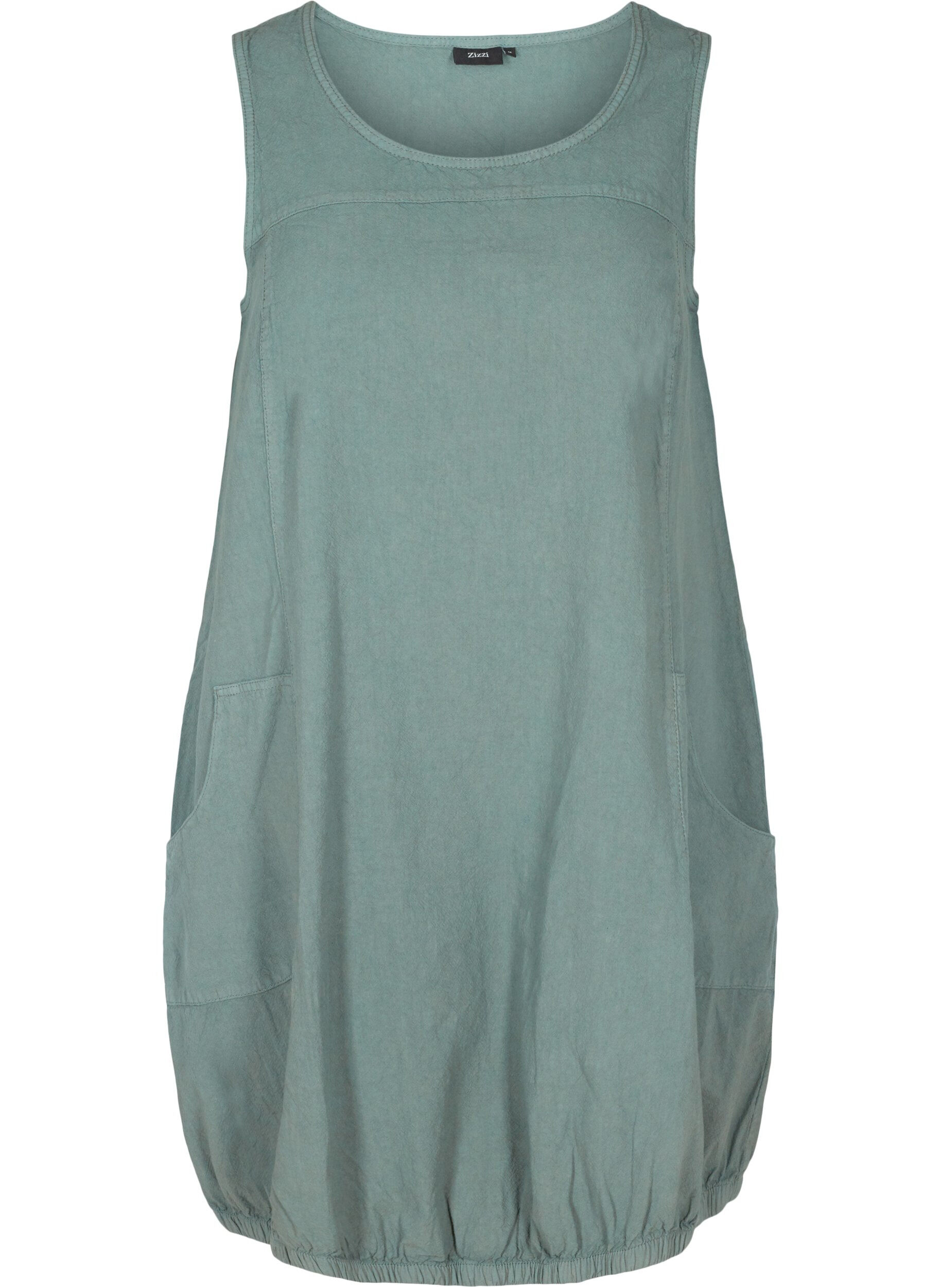 Zizzifashion Sleeveless cotton dress, Balsam Green, Packshot image number 0