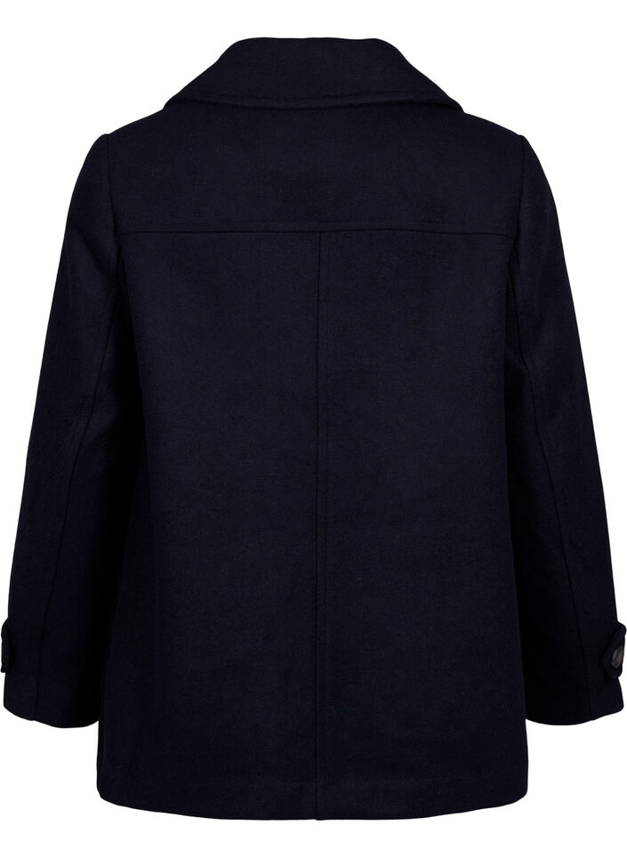 Short coat with double-breasted button closure, Blue, Packshot image number 1