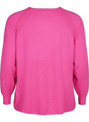 Knitted blouse with Raglan sleeves, Raspberry Rose Mel., Packshot image number 1
