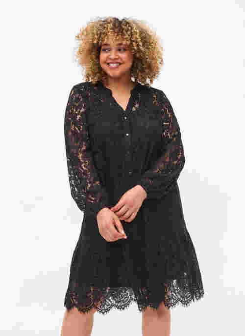 Lace dress with long sleeves