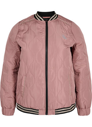 Bomber jacket with pockets and glitter, Woodrose, Packshot image number 0