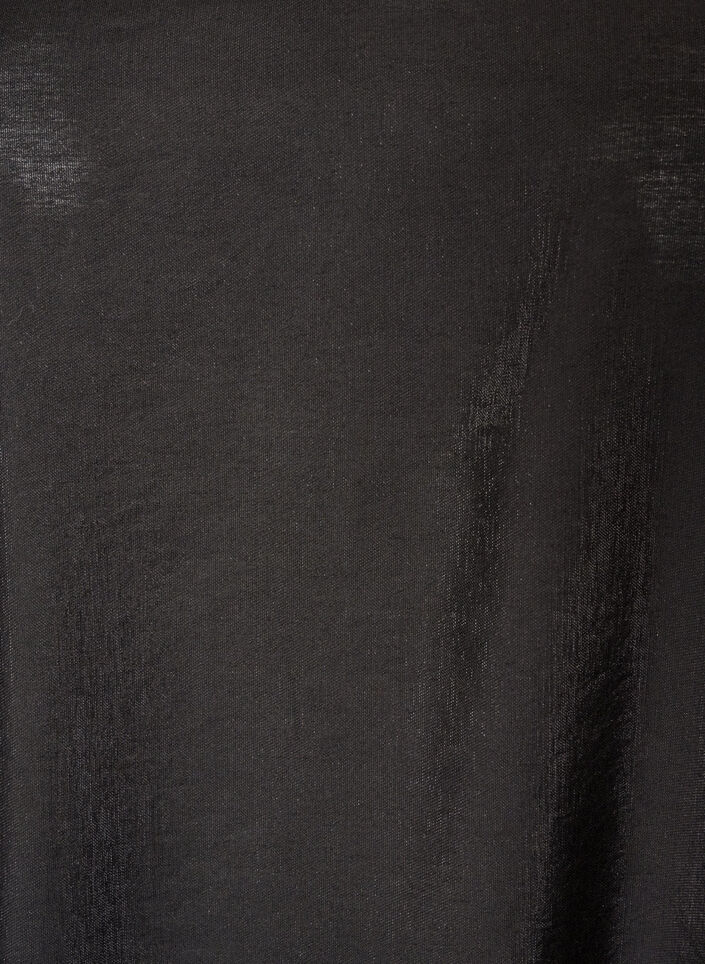 Shiny tunic with a V-neck and 3/4 sleeves, Black, Packshot image number 2
