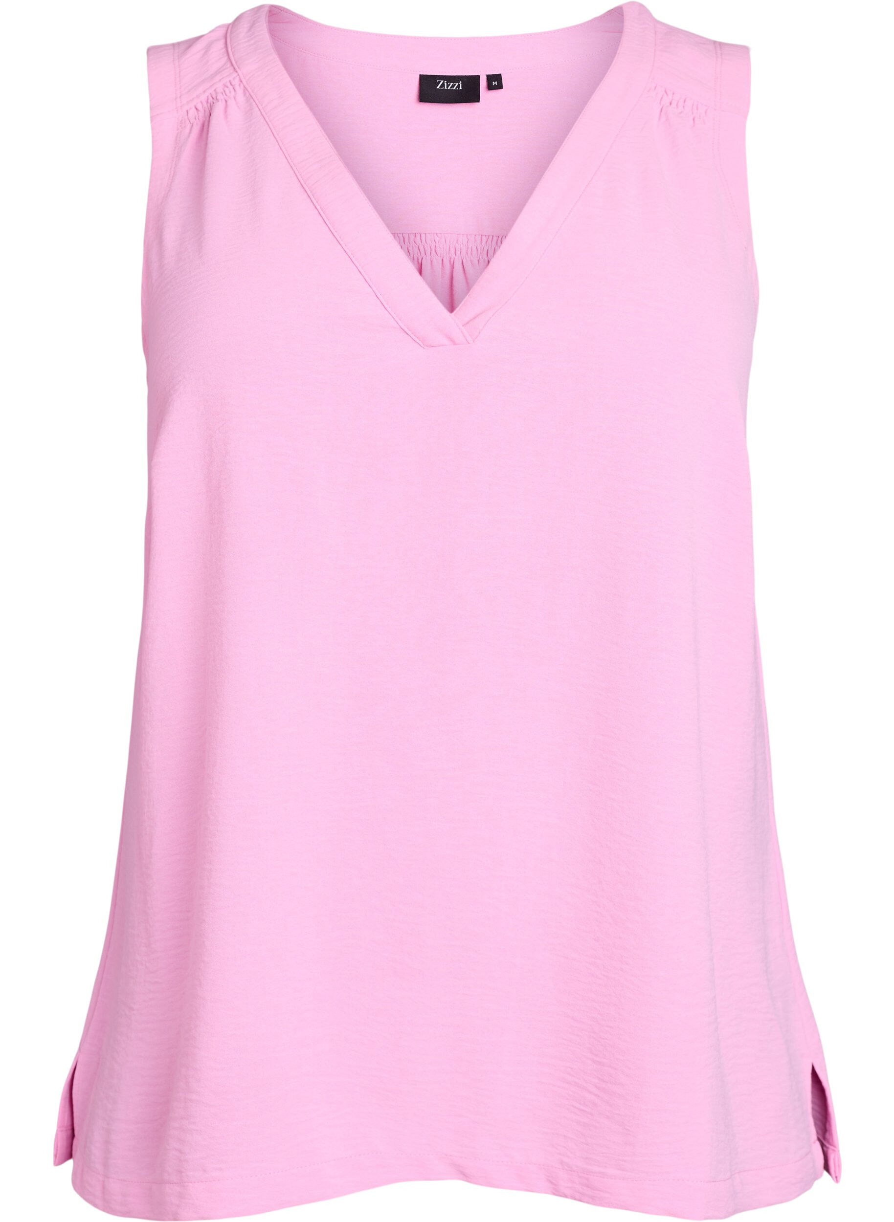 ZizzifashionSleeveless top with wrinkle details, Pink, Packshot image number 0