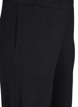 Cropped pyjama bottoms in viscose, Black, Packshot image number 2