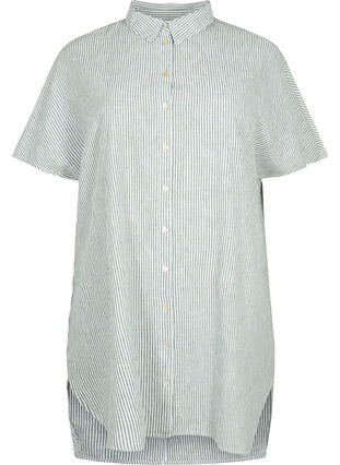 Long shirt with short sleeves, Black Forest Stripe, Packshot image number 0