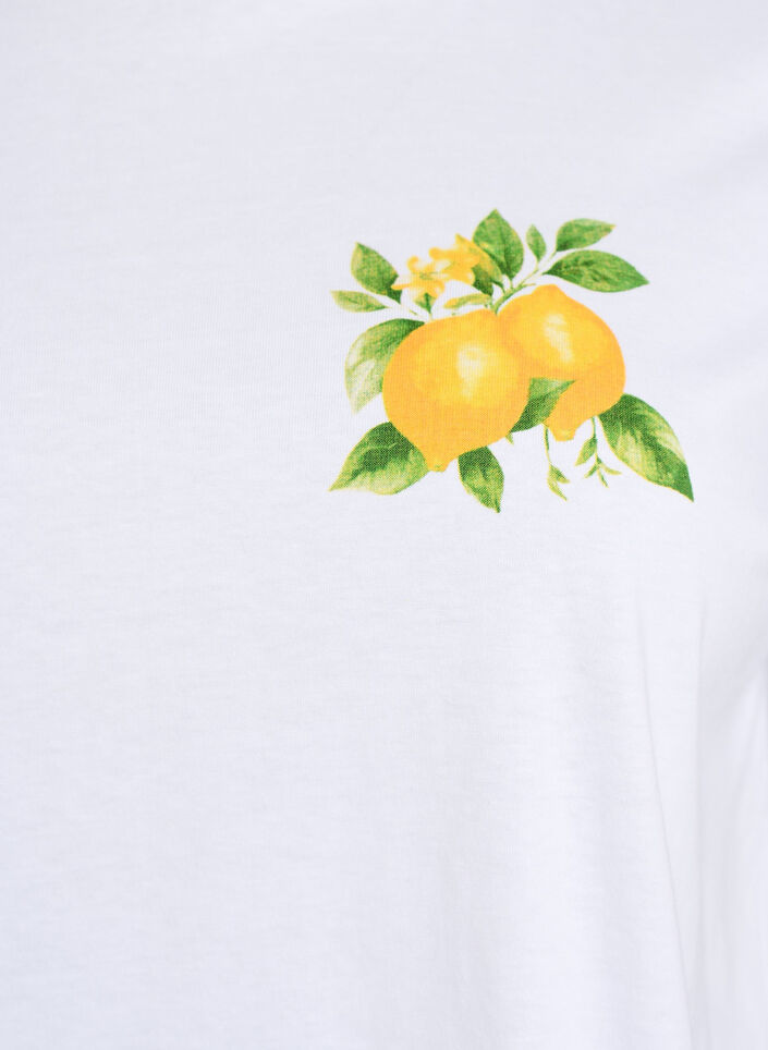 Organic cotton T-shirt with citrus print, White, Packshot image number 2