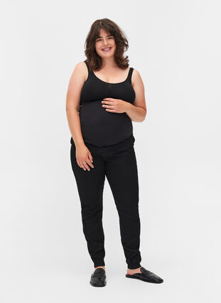 Maternity jeggings with back pockets, Black, Model image number 3