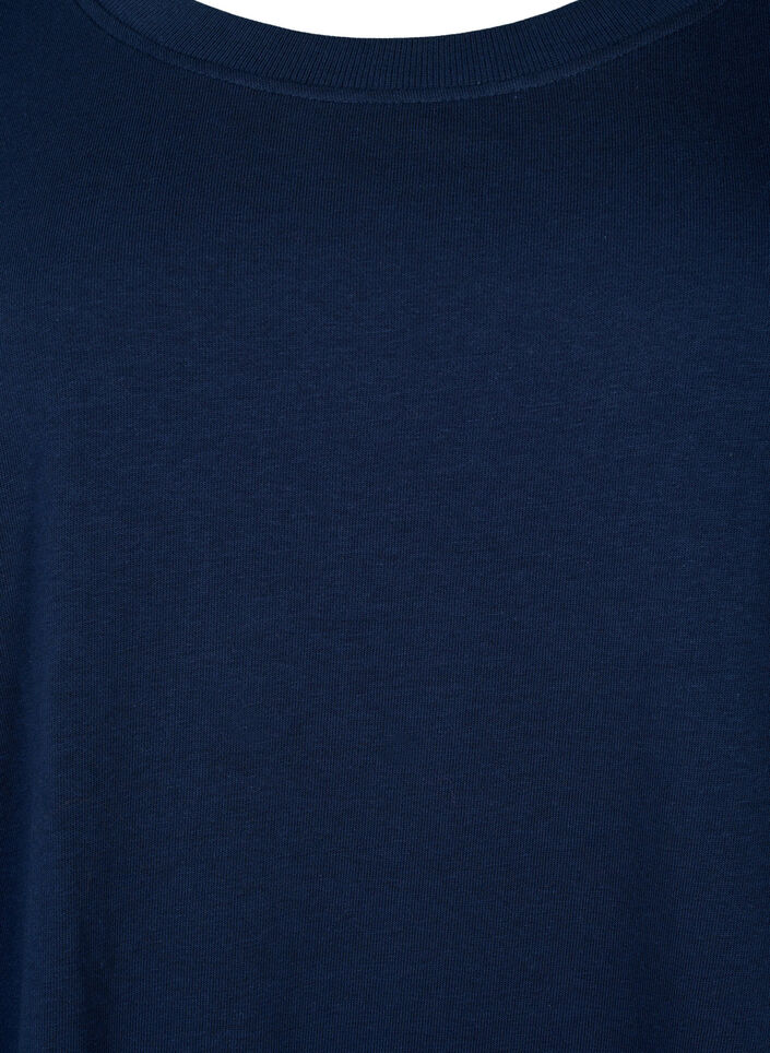 Short-sleeved sweat dress with pockets, Black Iris, Packshot image number 2