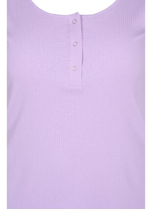 Top with a round neck in ribbed fabric, Lavendula, Packshot image number 2