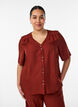V-neck shirt blouse with short sleeves, Red, Model image number 0