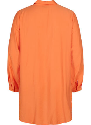 Long shirt in viscose, Celosia Orange, Packshot image number 1