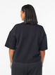 Short loose-fit t-shirt in a modal blend, Black, Model image number 2