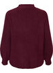 Ribbed jumper with puff sleeves and buttons, Dark Bordeaux, Packshot image number 1