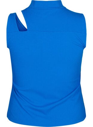 Ribbed top with cut-out section, Princess Blue, Packshot image number 1